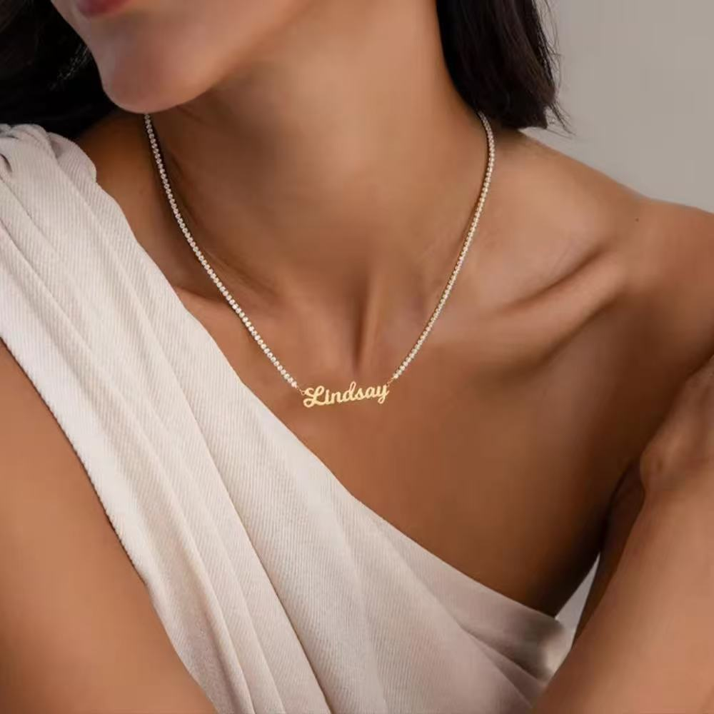 Custom Name Tennis Necklace