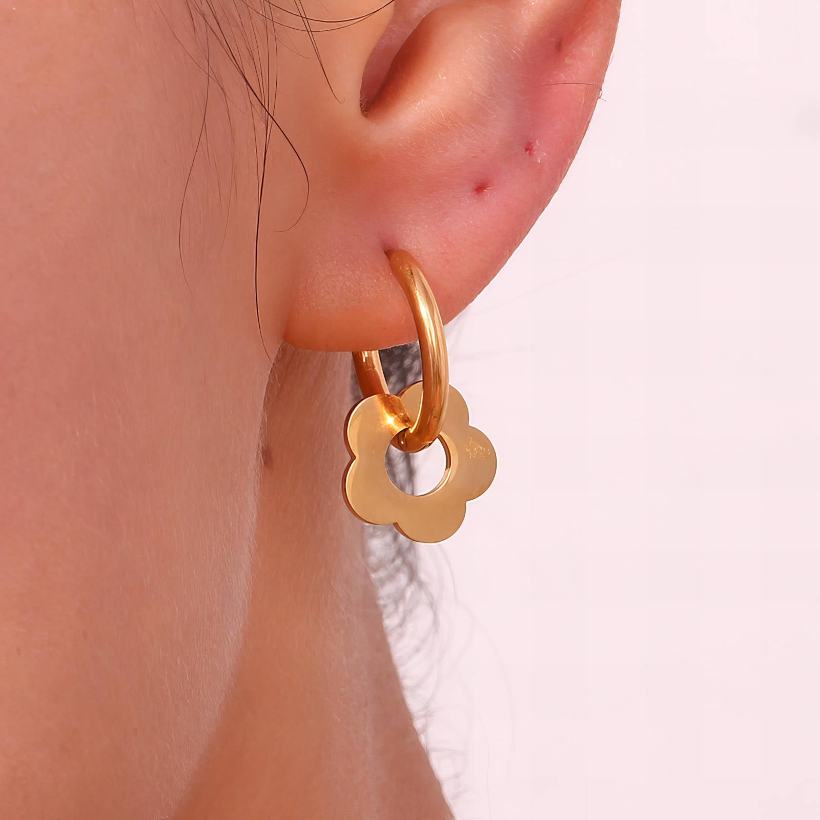 Golden Bloom Charm Earrings