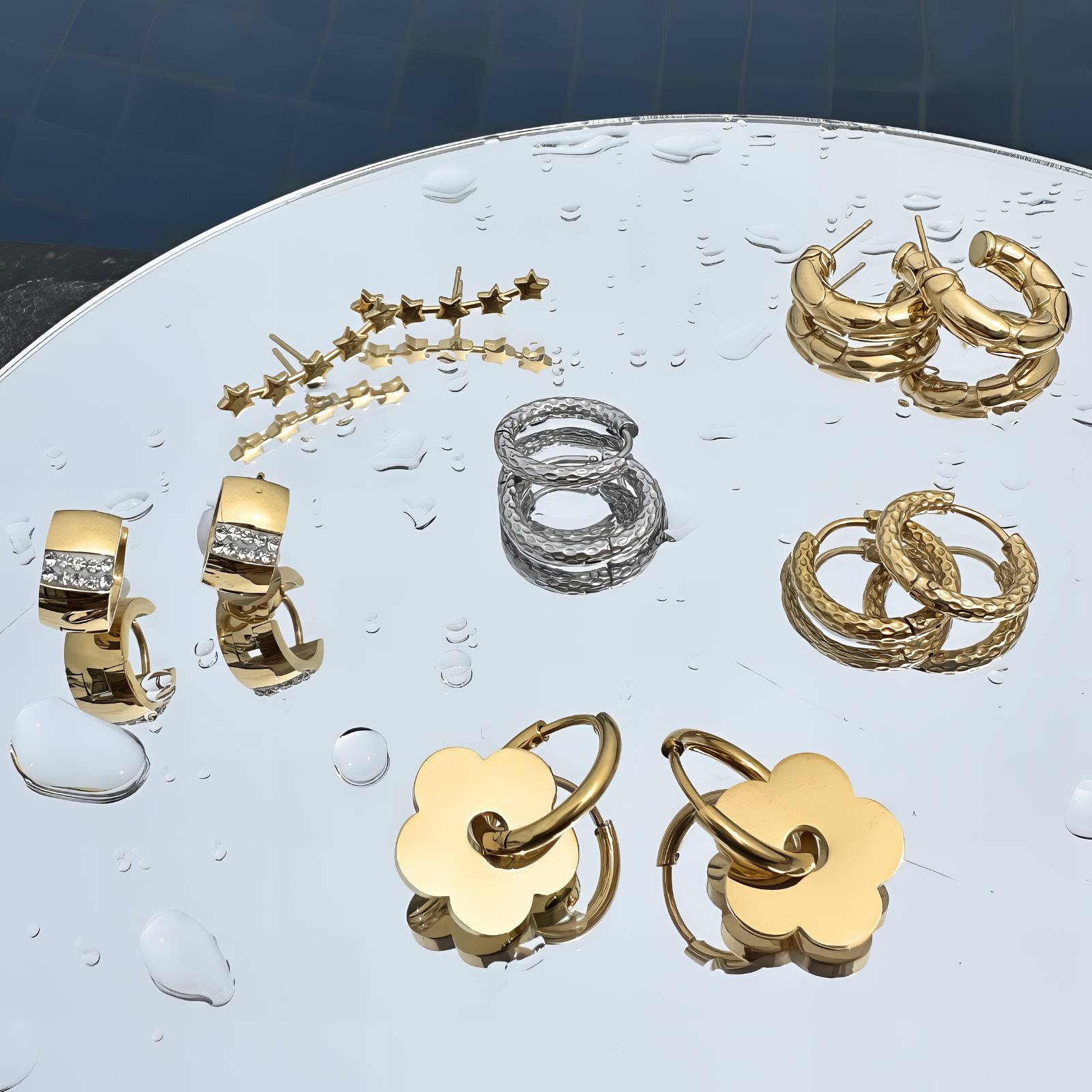 Golden Bloom Charm Earrings