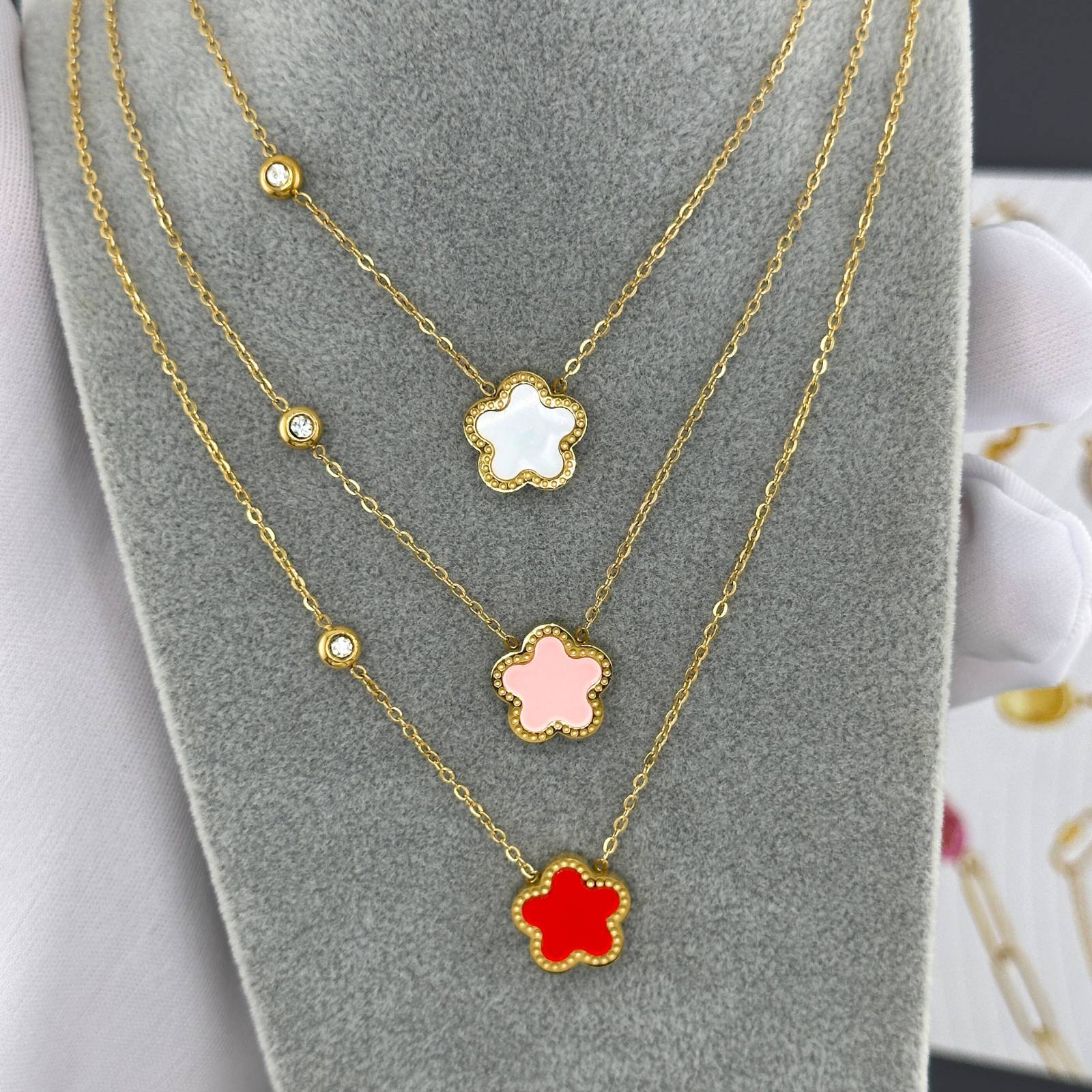 Necklace, 18K Gold Plated Steel
