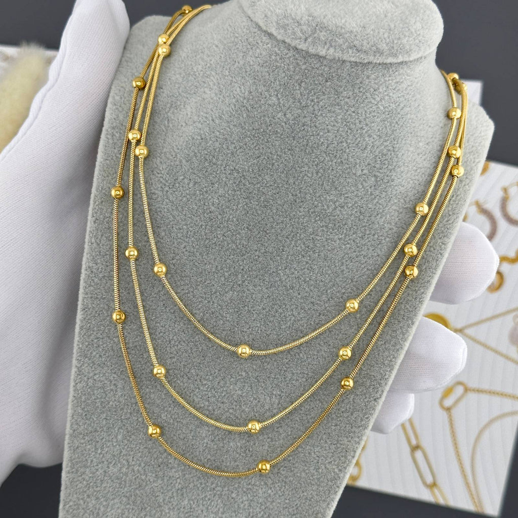 Necklace, 18K Gold Plated Steel