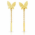 Golden Wings Vertical Earrings