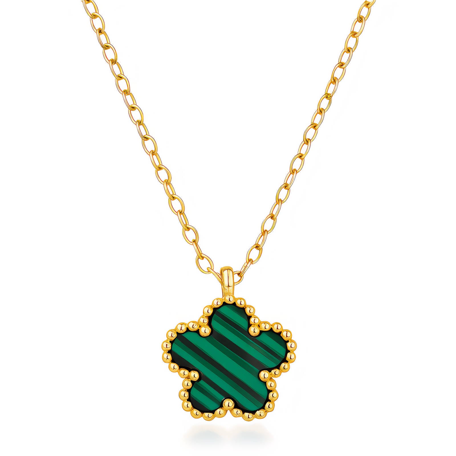 Emerald Stripe Bloom Necklace
