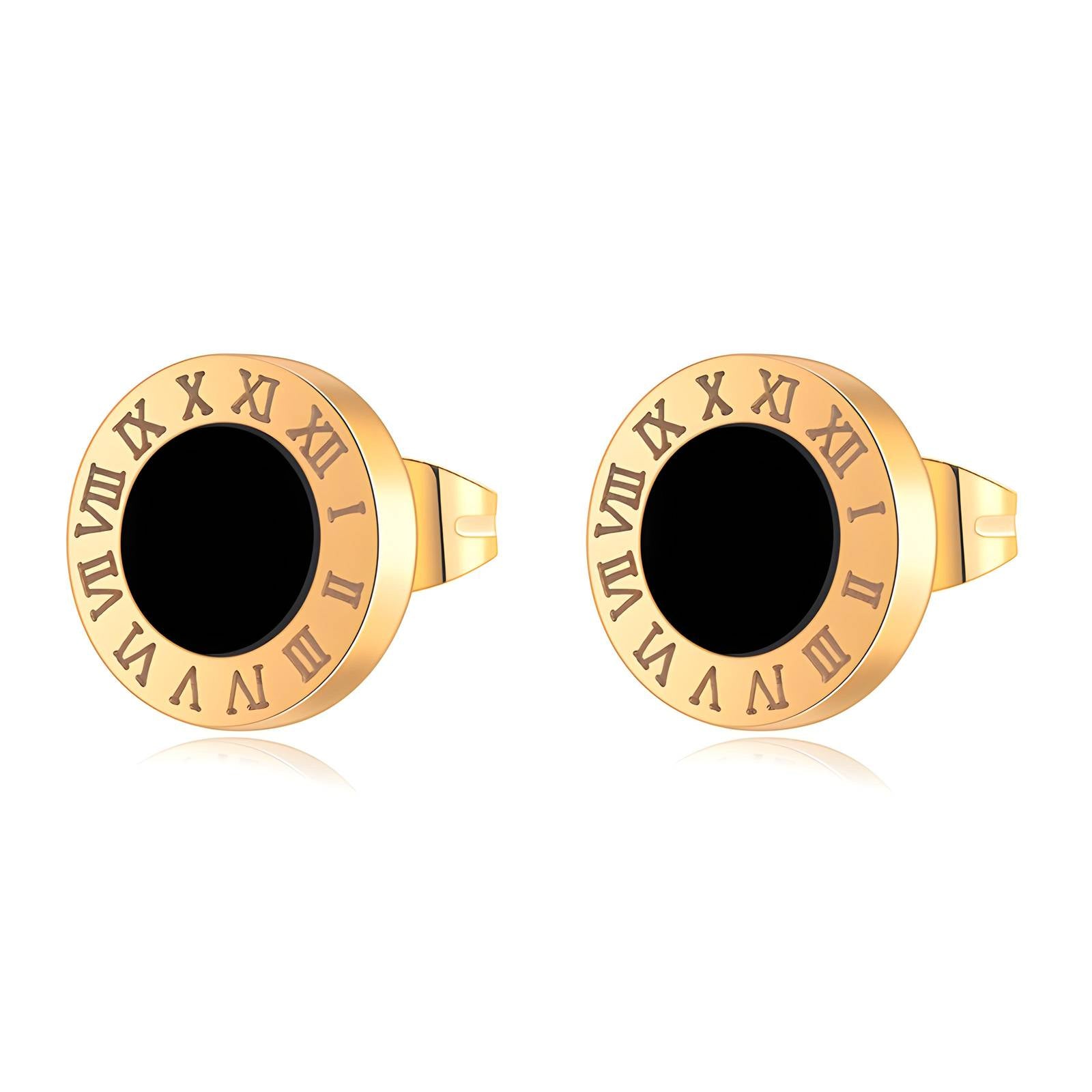 Roman Numeral Medallion Earring