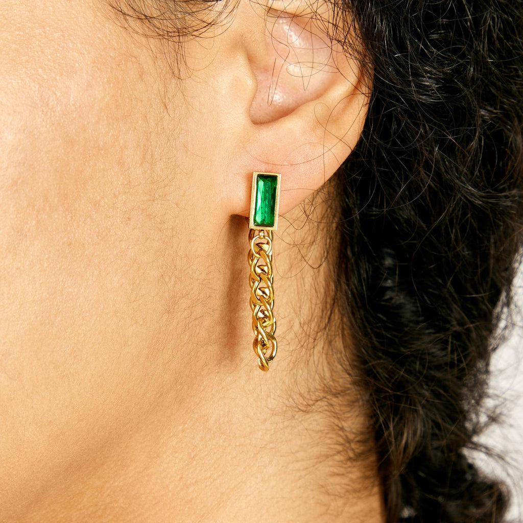 Emerald Link Drapes Earring