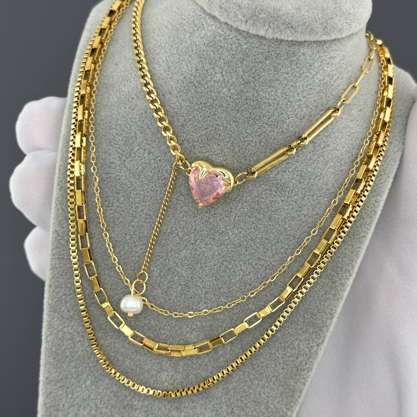 Necklace, 18K Gold Plated Steel