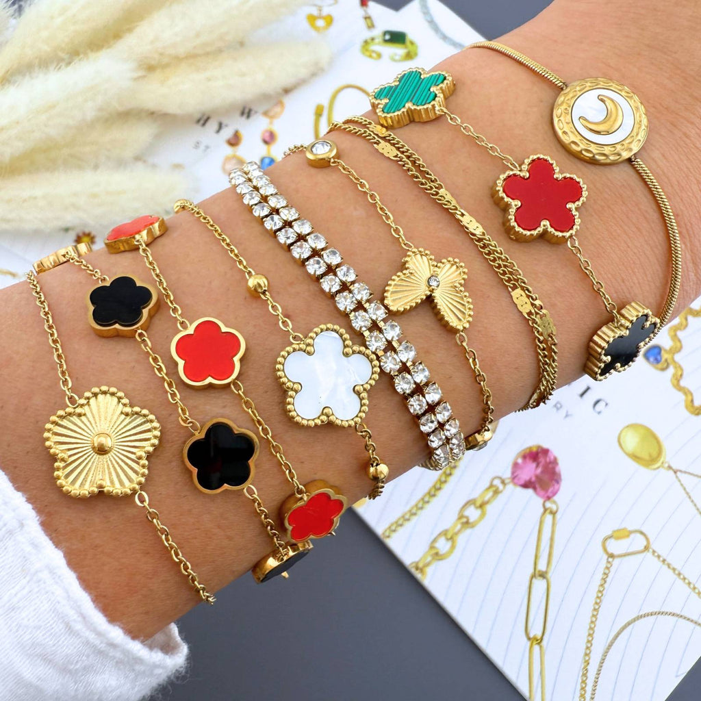 Bracelet, 18K Gold Plated Steel
