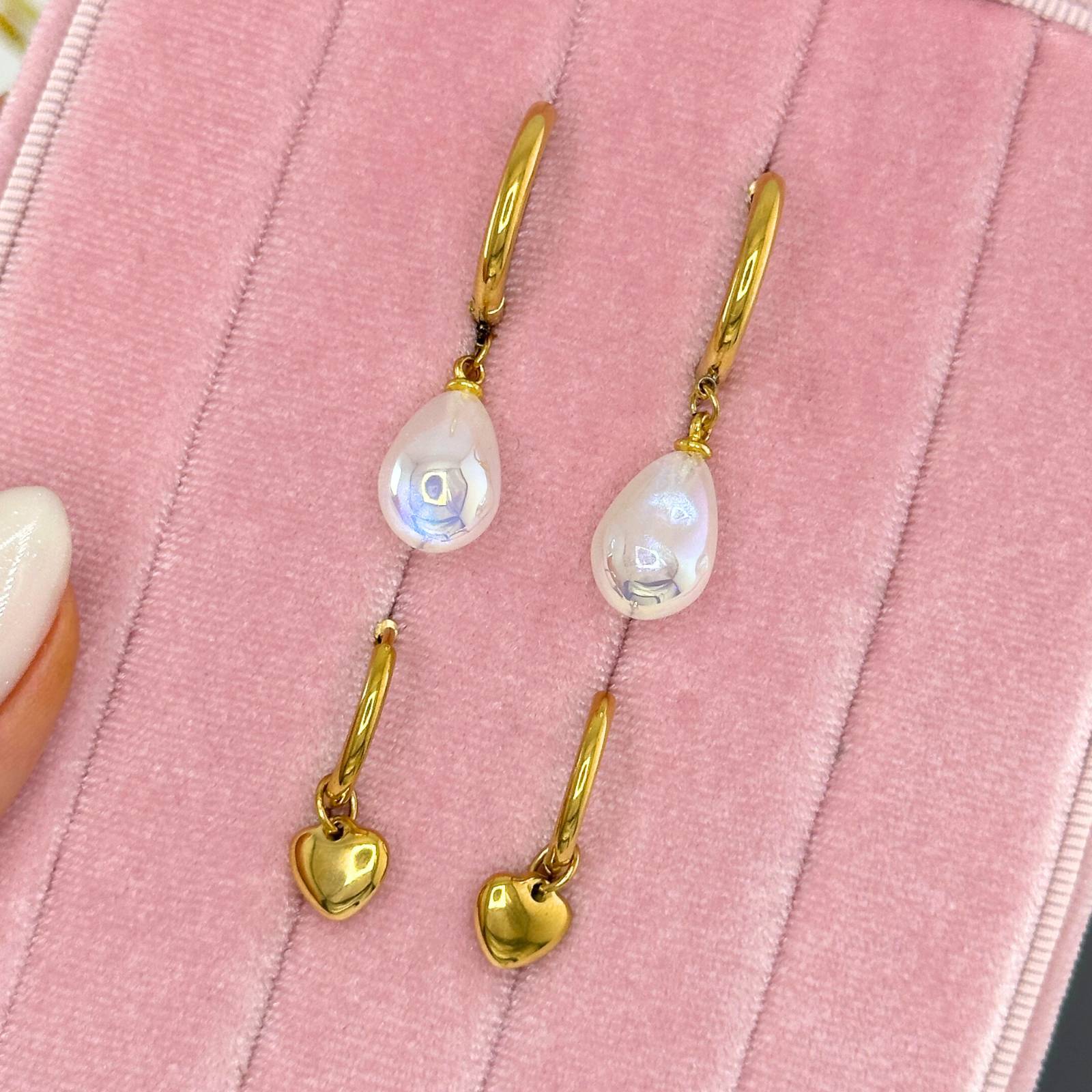 Earrings, 18K Gold Plated Steel
