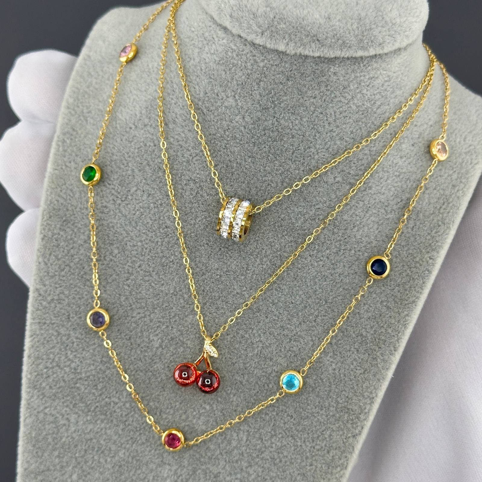 Necklace, 18K Gold Plated Steel
