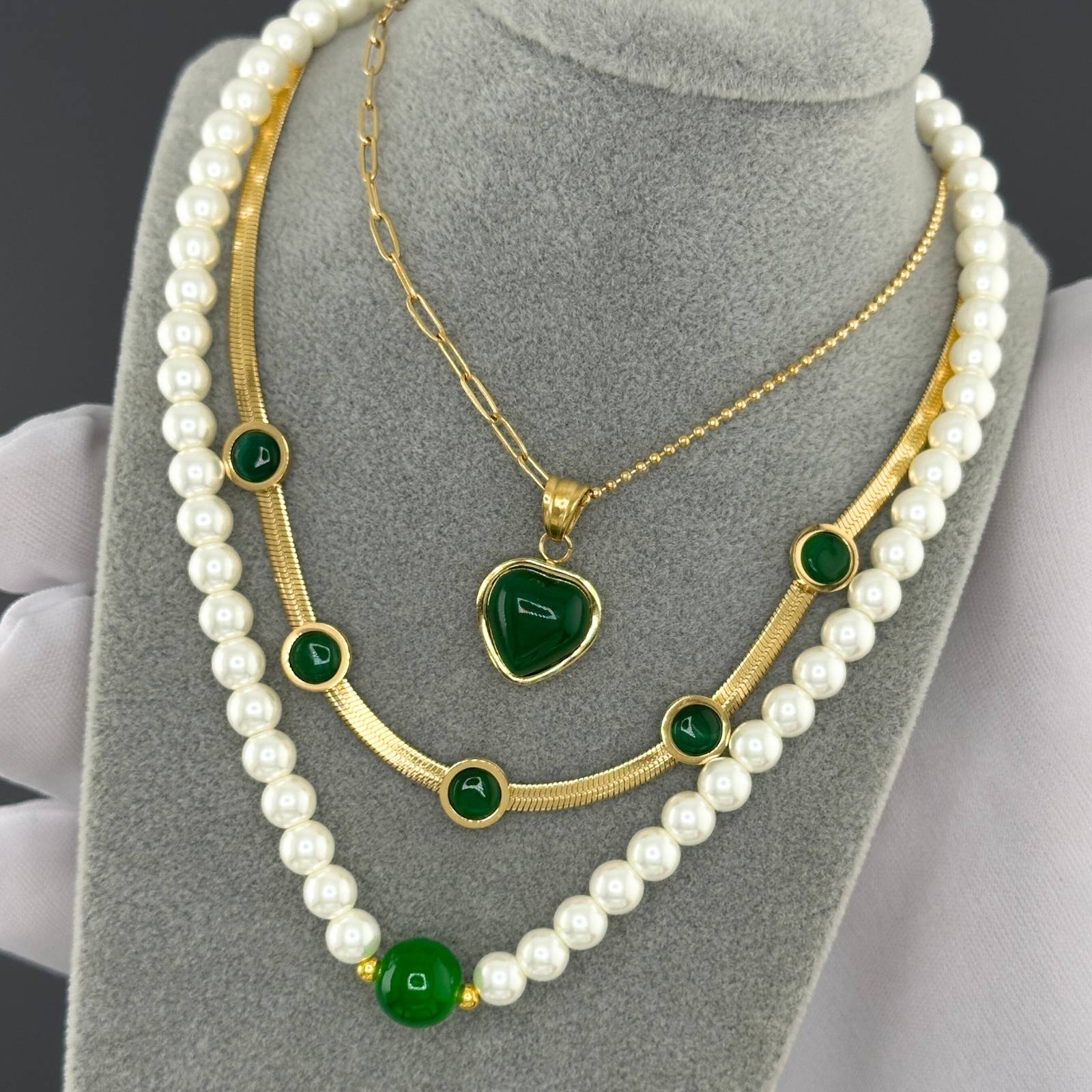 Necklace, 18K Gold Plated Steel