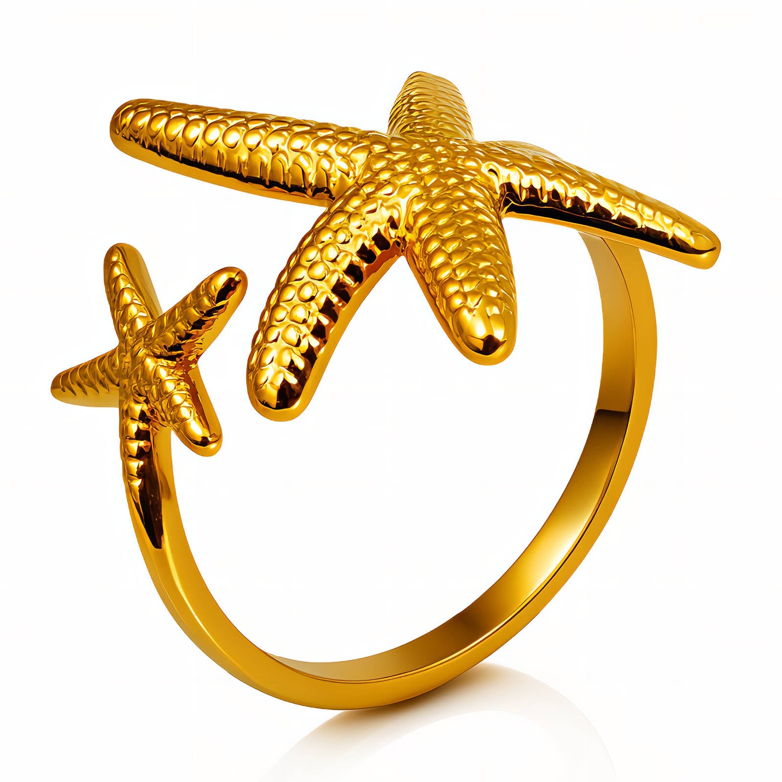 Golden Starfish Shore Ring