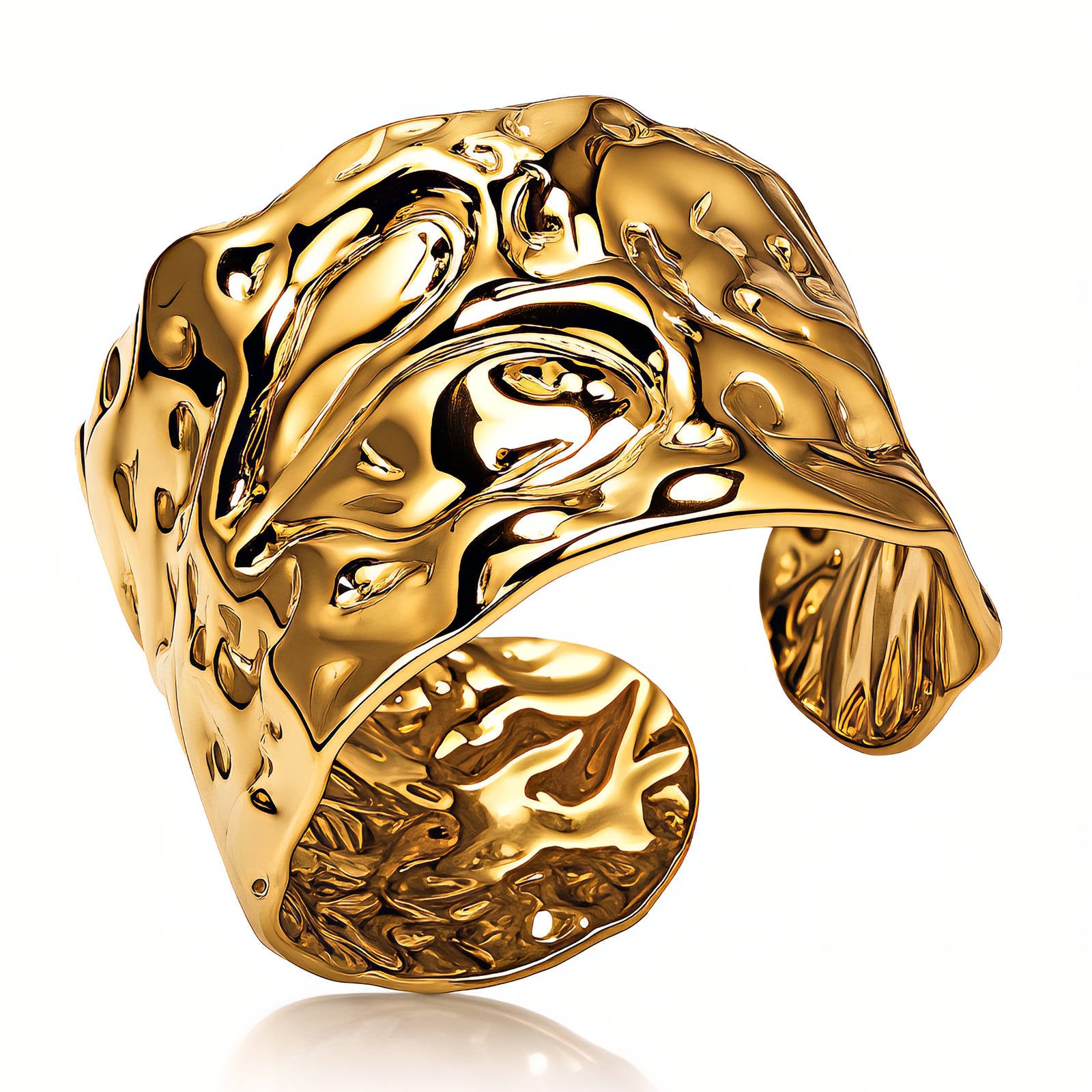 Gilded Molten Coil Ring