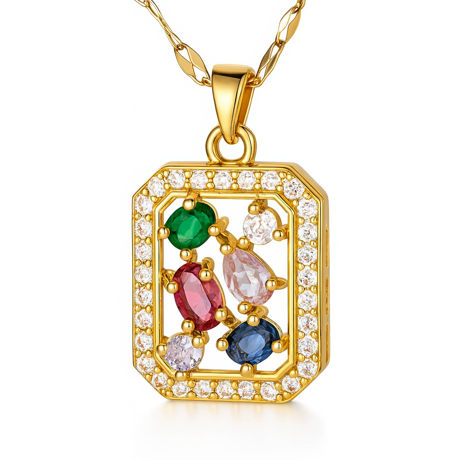 Radiant Prism Mosaic Necklace