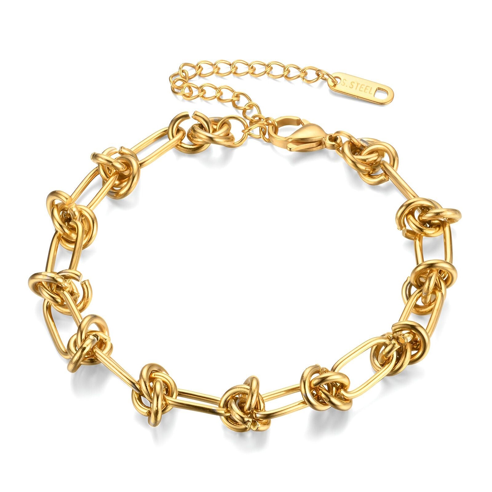 Gilded Knotwork Statement Bracelet