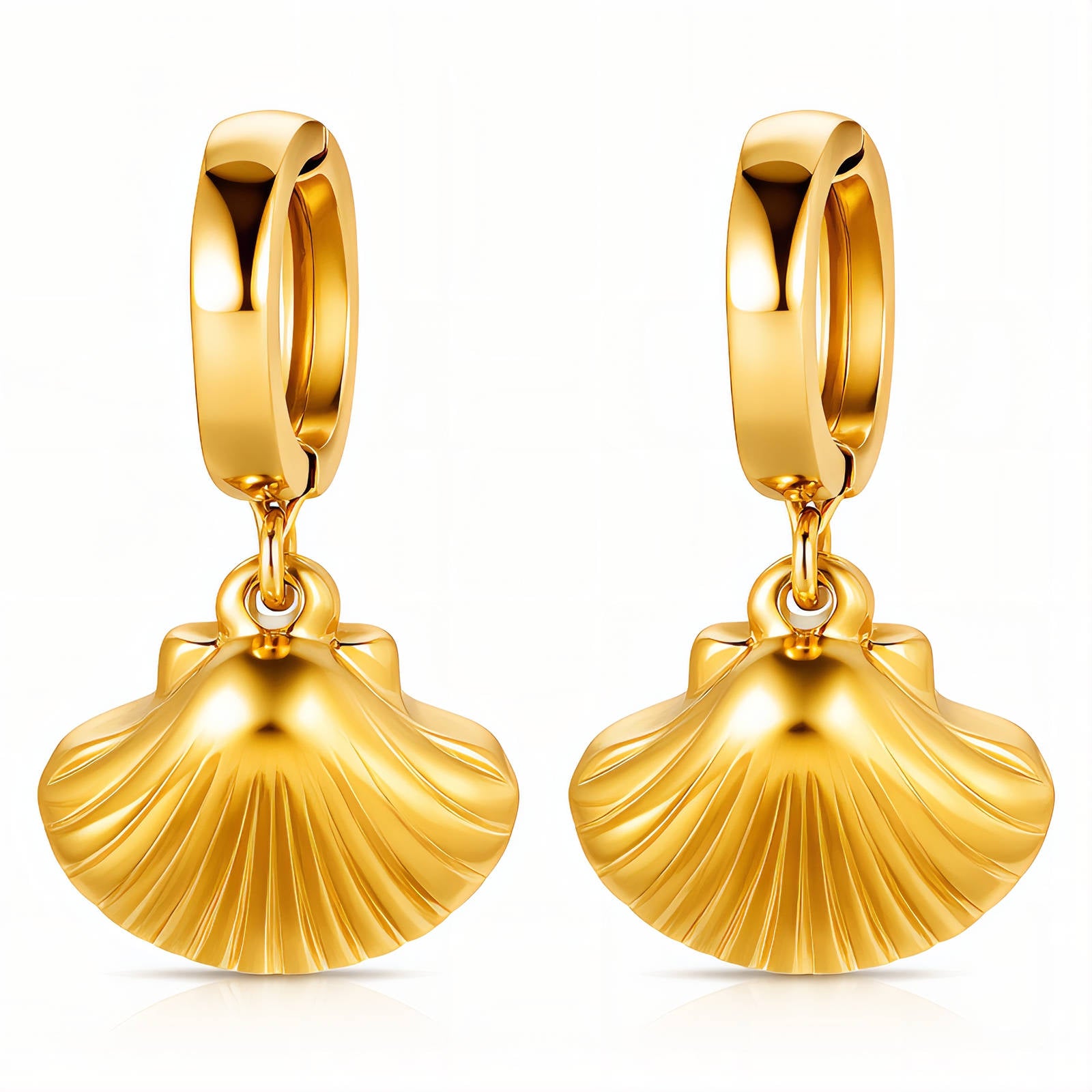 Gilded Fan Drop Earrings