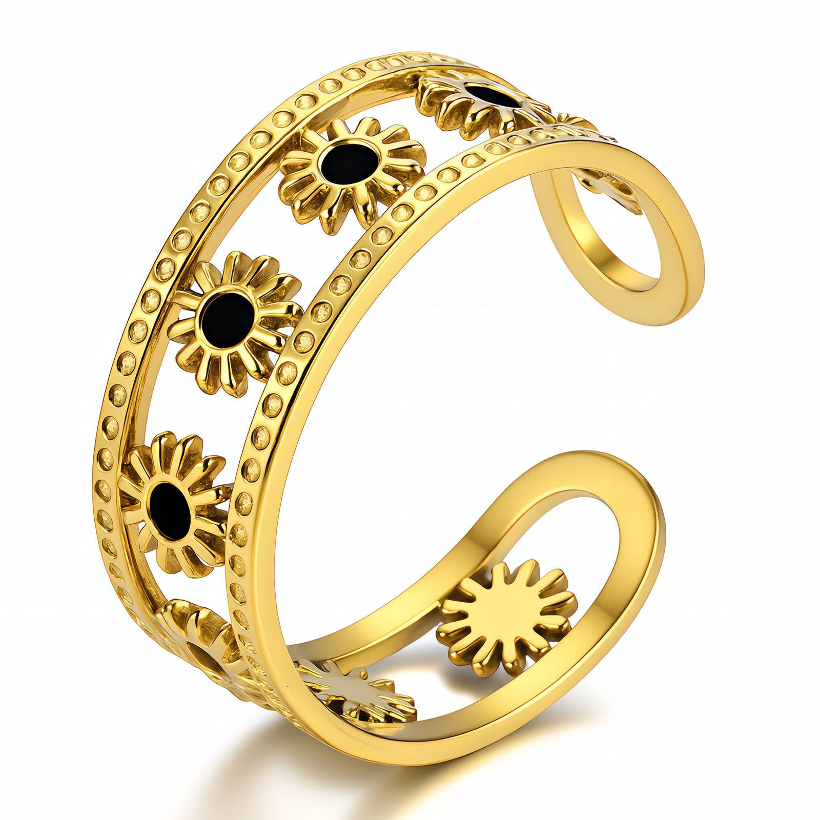 Golden Solstice Bloom Ring