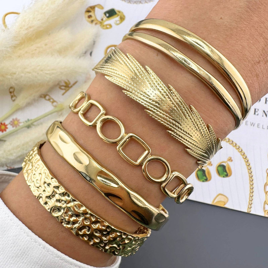 Bracelet, 18K Gold Plated Steel