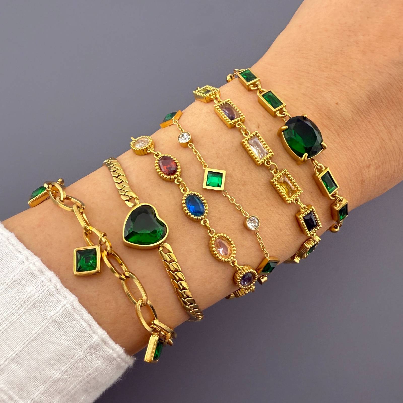 Heart Bracelet, 18K Gold Plated Steel