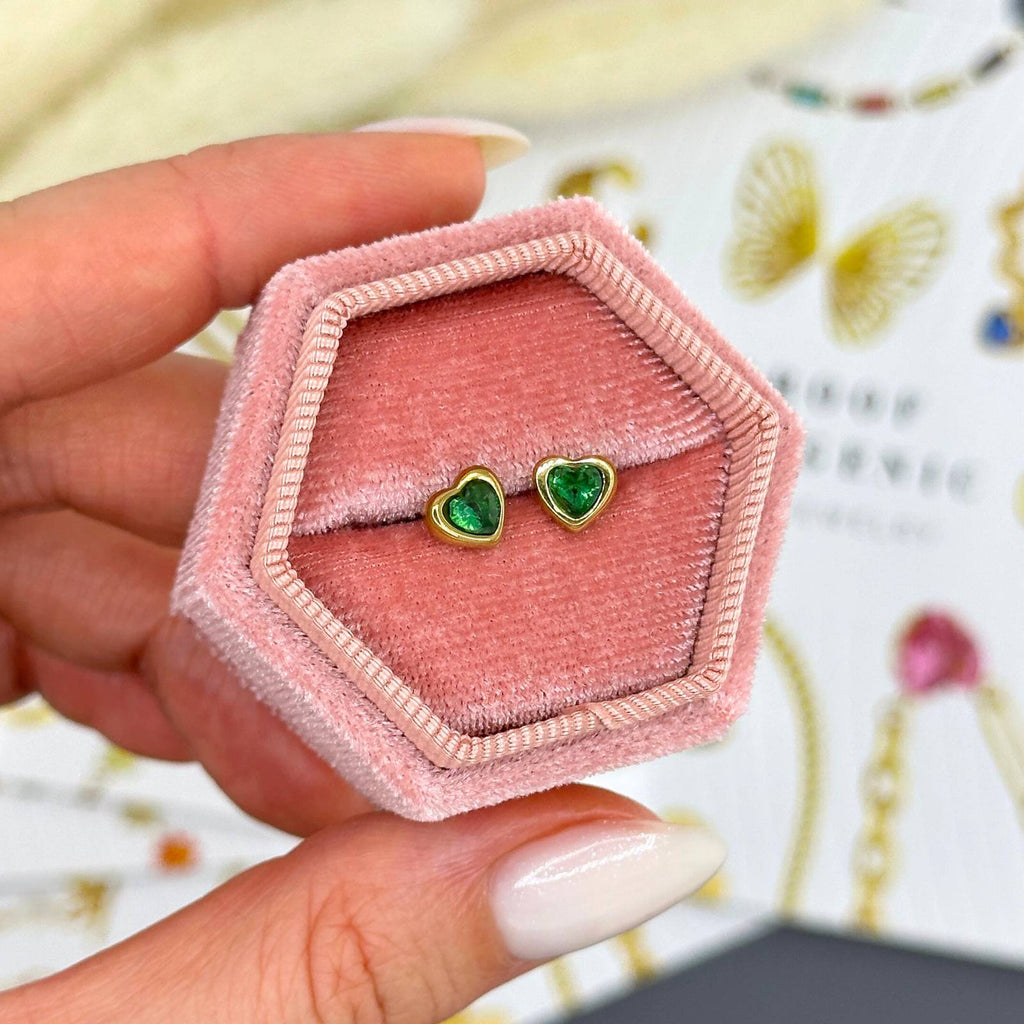 Hearts Earrings, 18K Gold Plated Steel