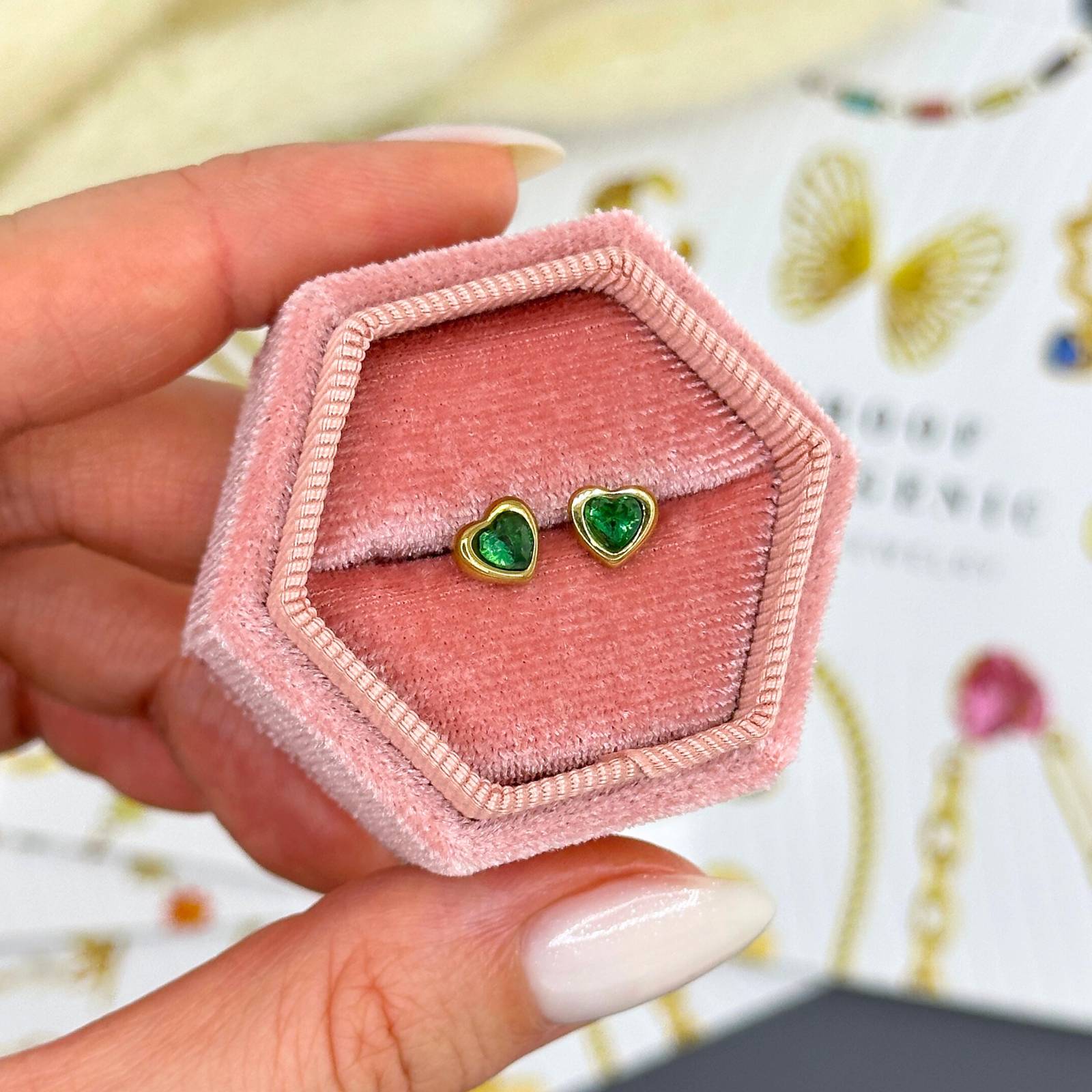 Hearts Earrings, 18K Gold Plated Steel