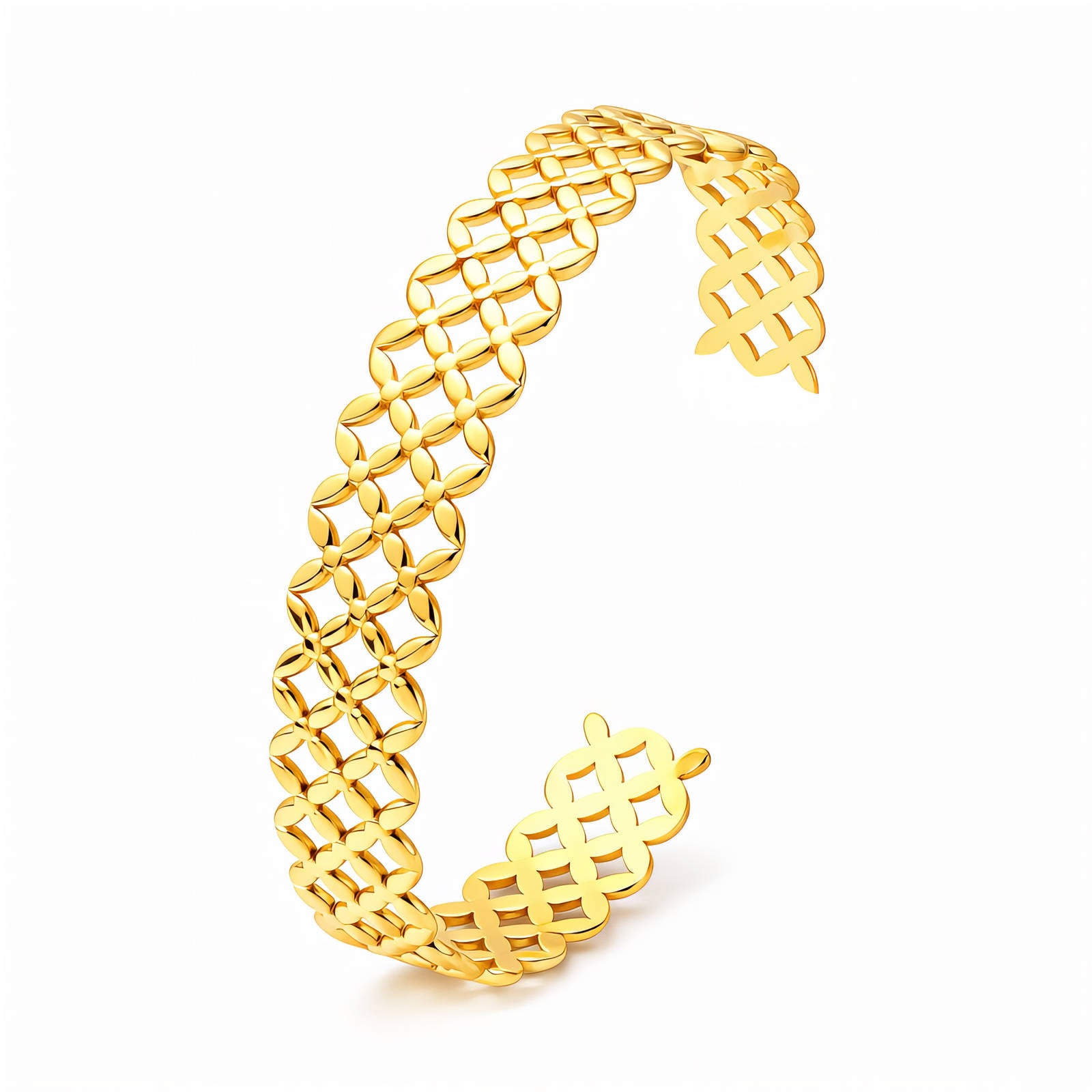 Bracelet, 18K Gold Plated Steel