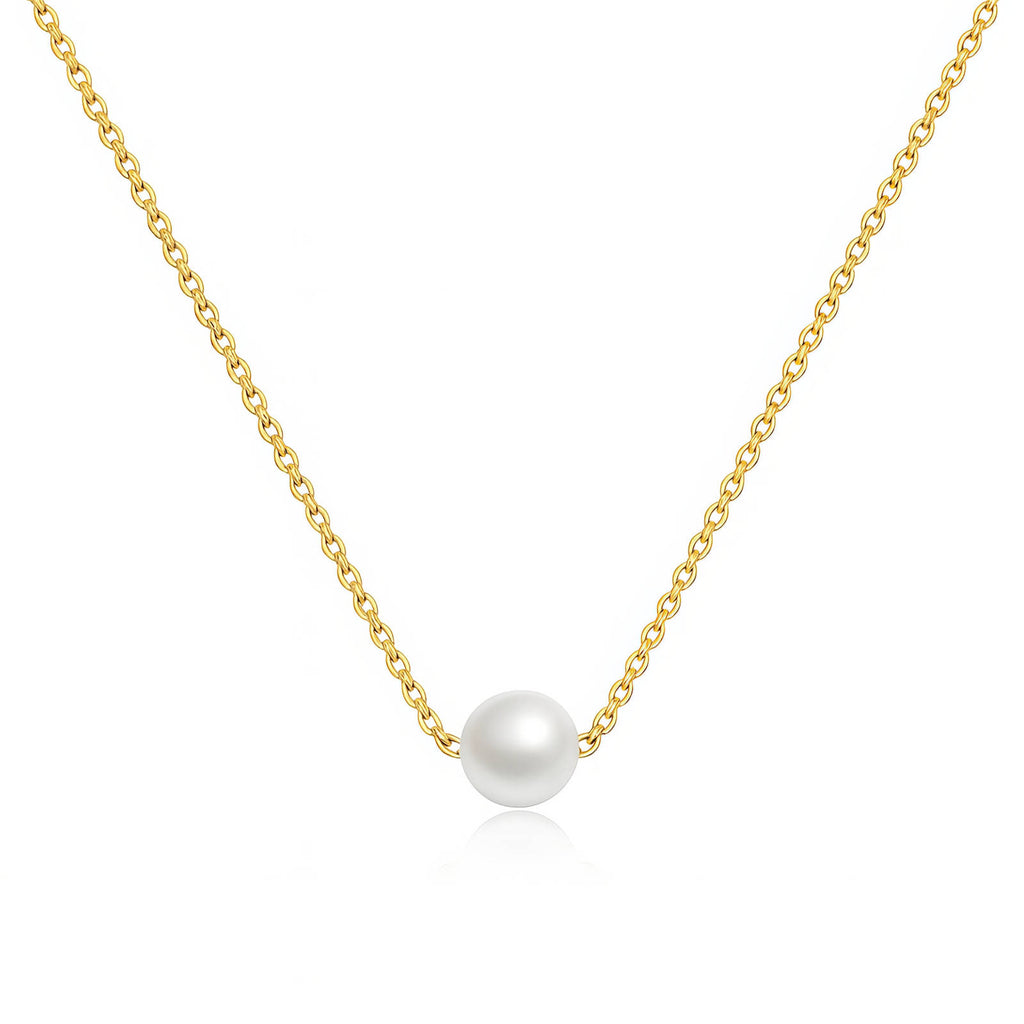 Single Pearl Solitaire Necklace