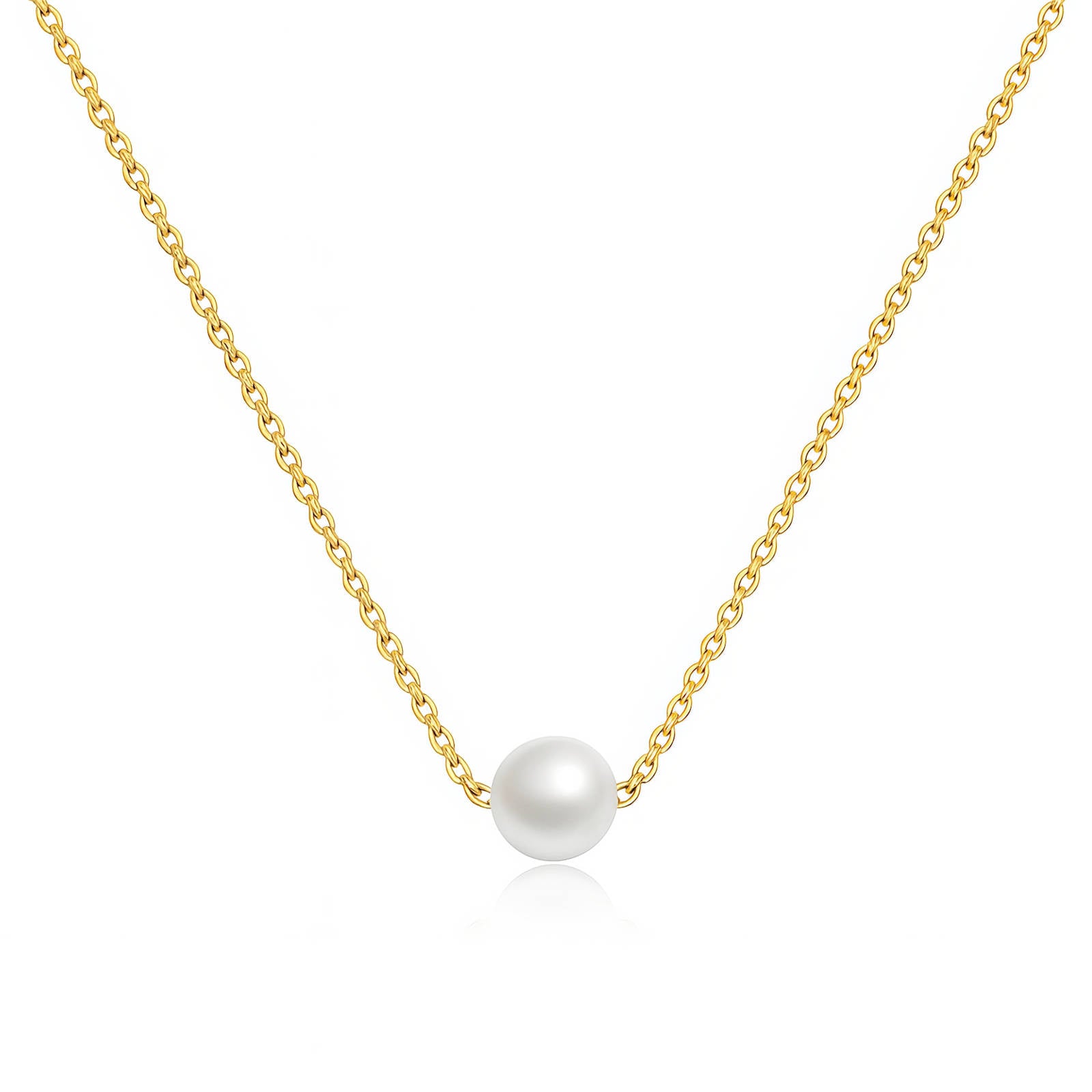 Single Pearl Solitaire Necklace