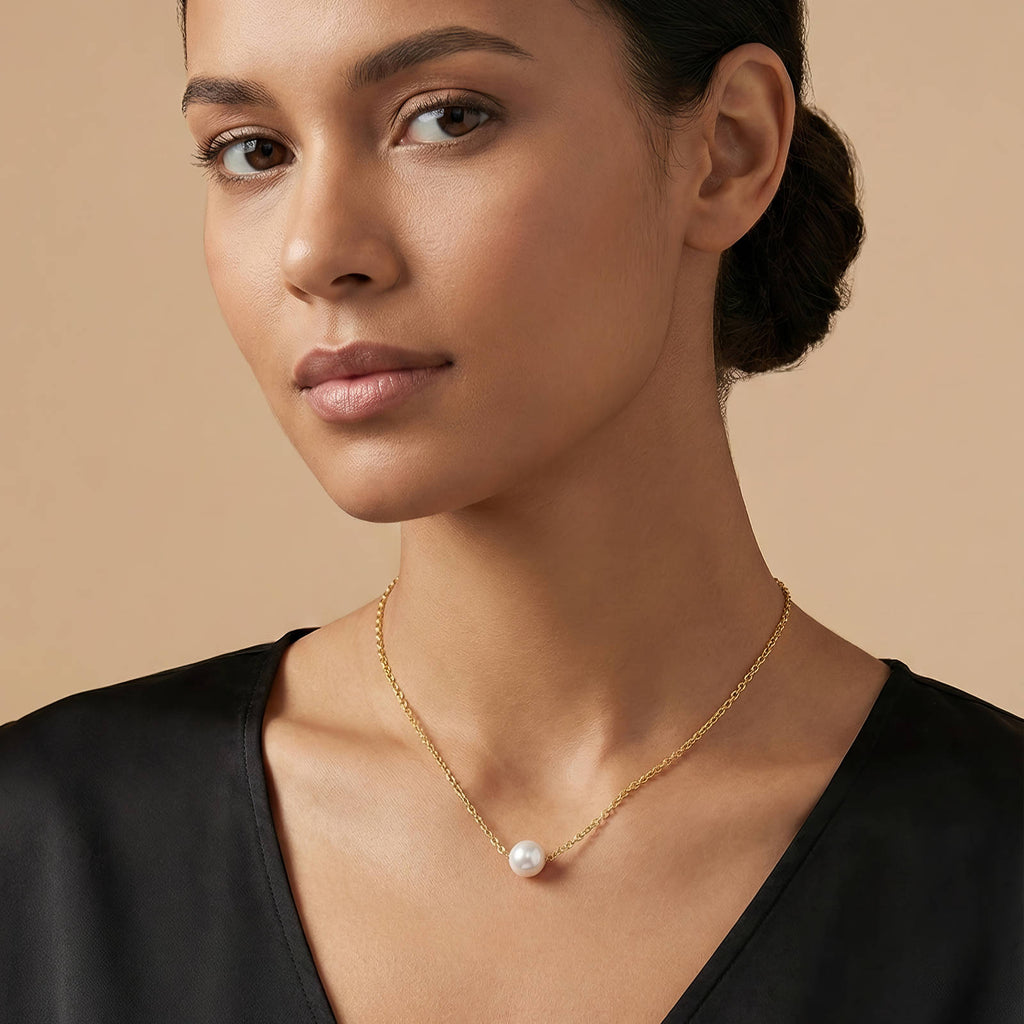 Necklace, 18K Gold Plated Steel