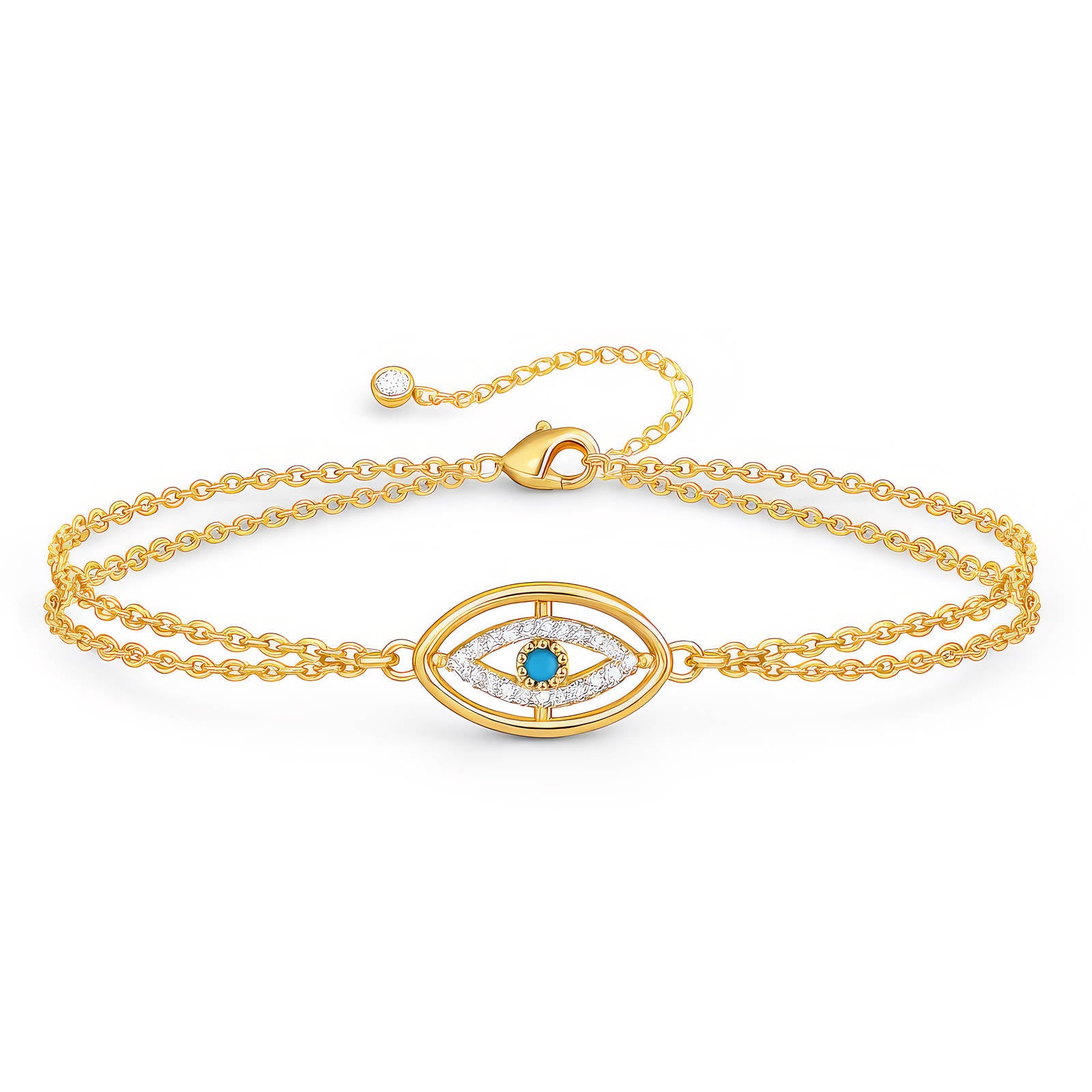 Golden Evil Eye Charm Bracelet