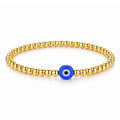 Evil Eye Bracelet, 18K Gold Plated Steel