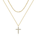 Crosses Necklace, 18K Gold Plated Steel