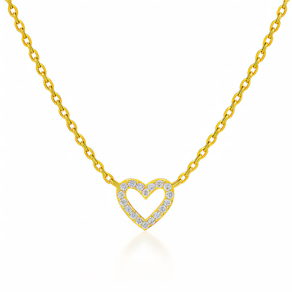 Hearts Necklace, 18K Gold Plated Steel