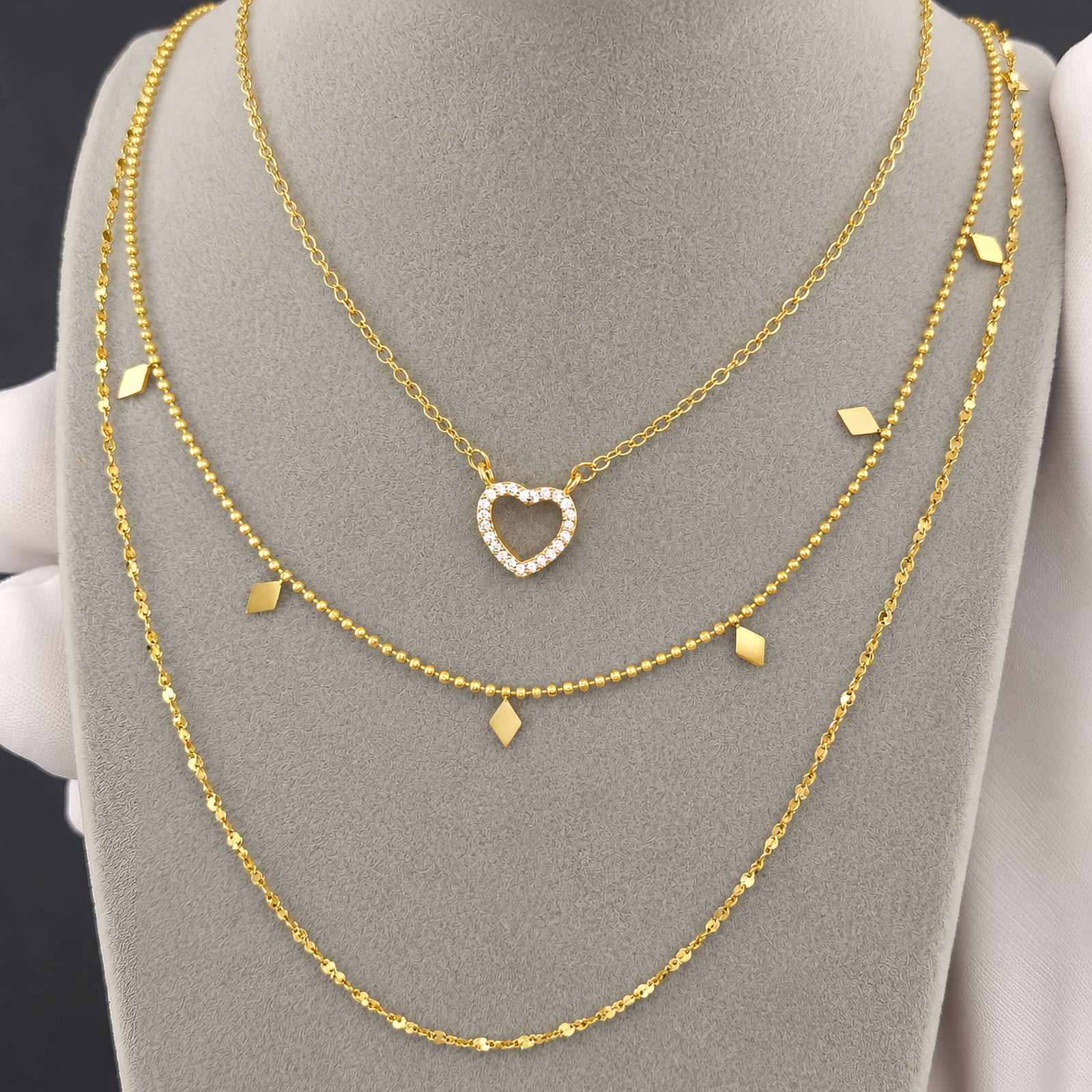 VYRA Waterproof Layered Gold Necklace - tarnish-free hypoallergenic jewellery NZ AU