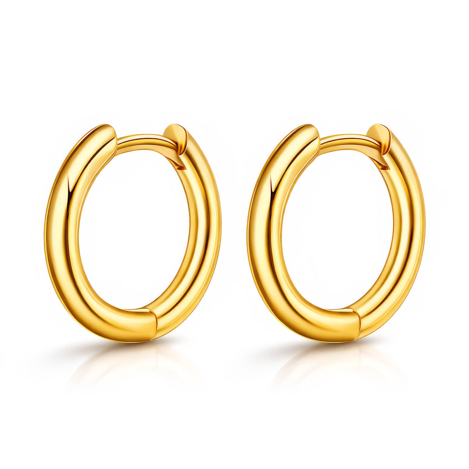 Earrings, 18K Gold Plated Steel