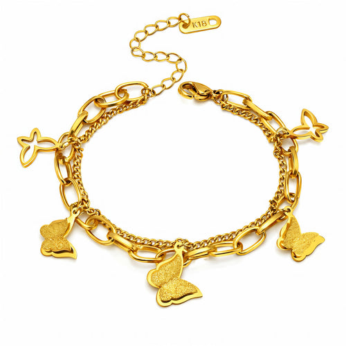 Gold Butterflies Bracelet - waterproof tarnish-free hypoallergenic bracelet by VYRA