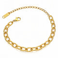 Bracelet, 18K Gold Plated Steel