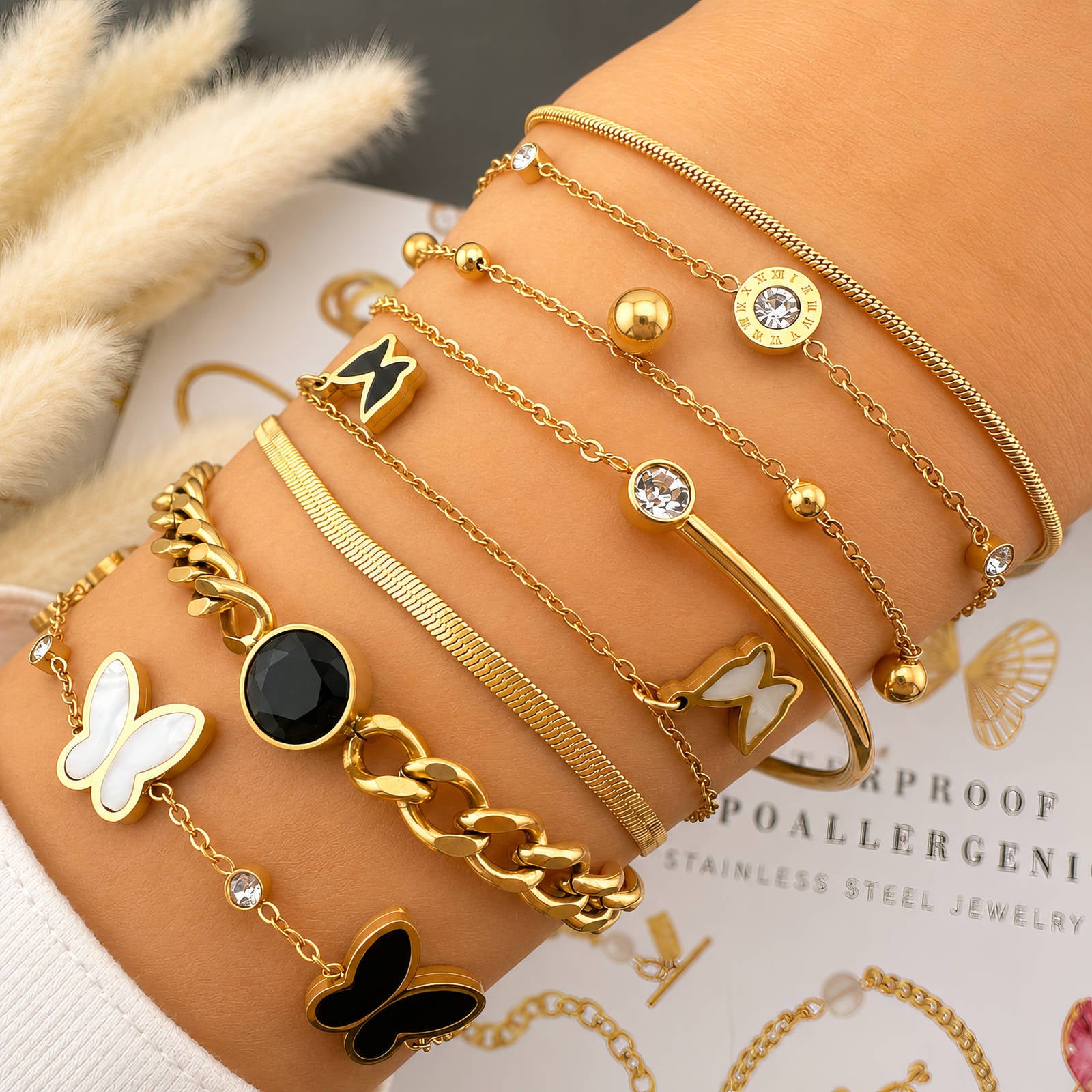 VYRA Waterproof Gold Crystal Bracelet - tarnish-free hypoallergenic jewellery NZ AU