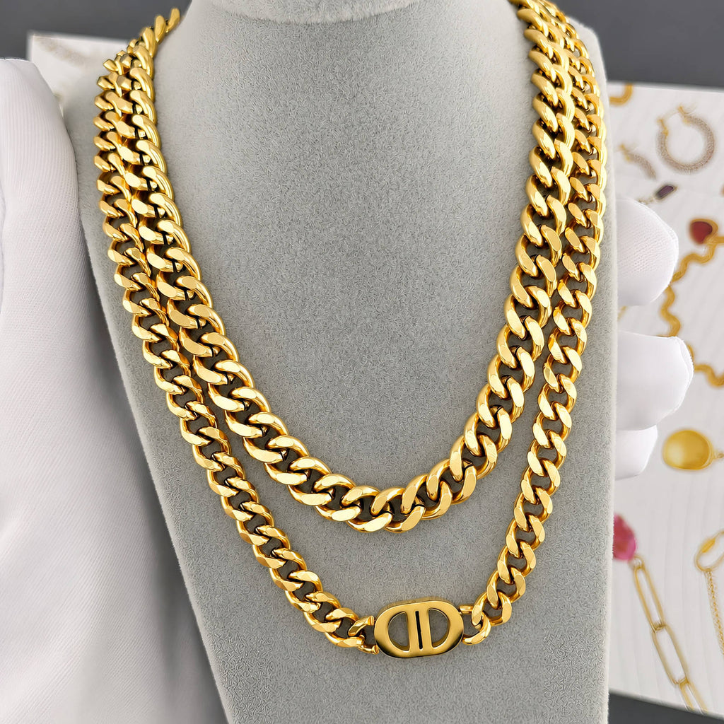 Necklace, 18K Gold Plated Steel