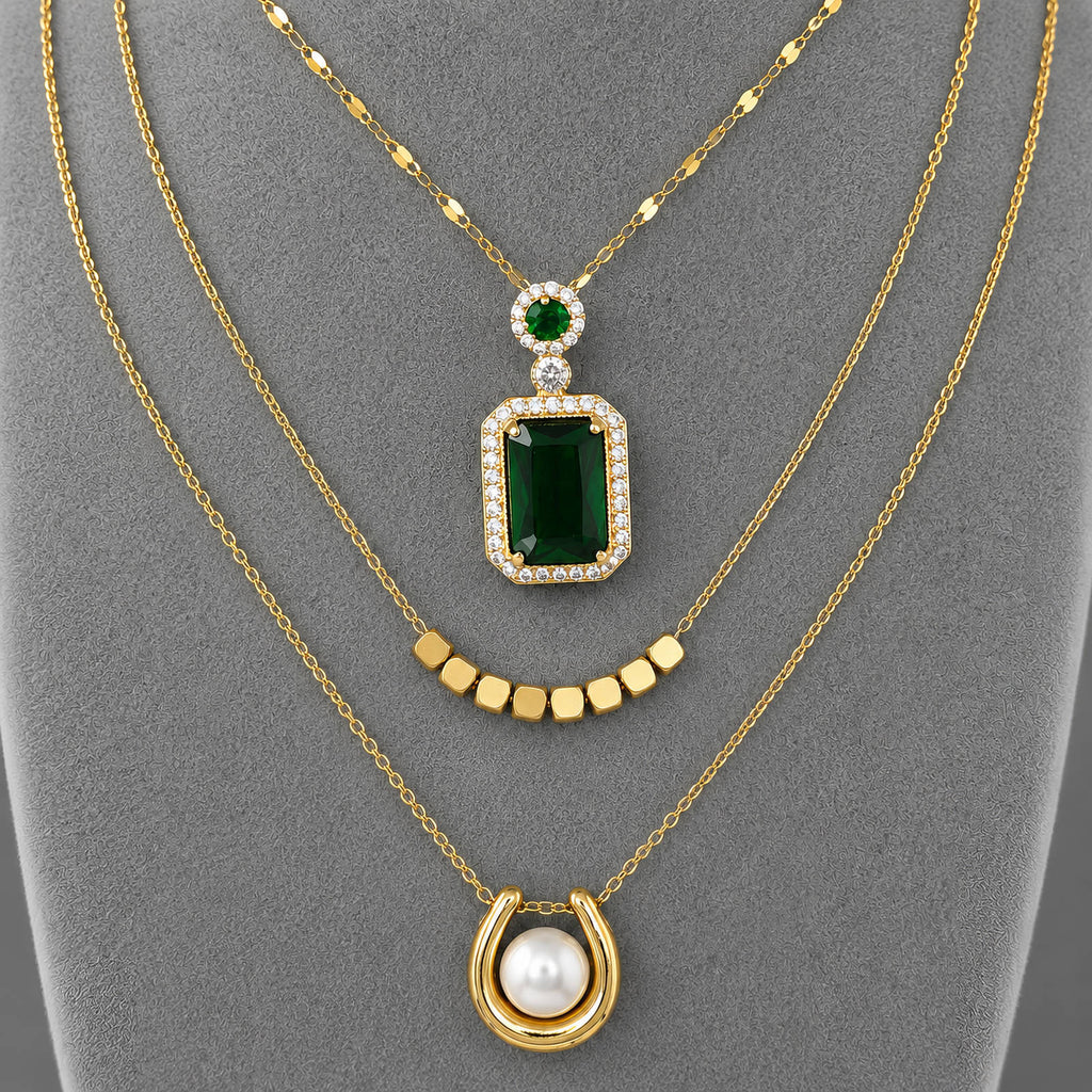 Necklace, 18K Gold Plated Steel