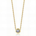 Round Brilliance Bezel Pendant on Cable Chain