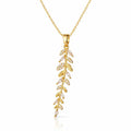 Leaves Necklace, 18K Gold Plated Steel