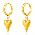 Hearts Earrings, 18K Gold Plated Steel