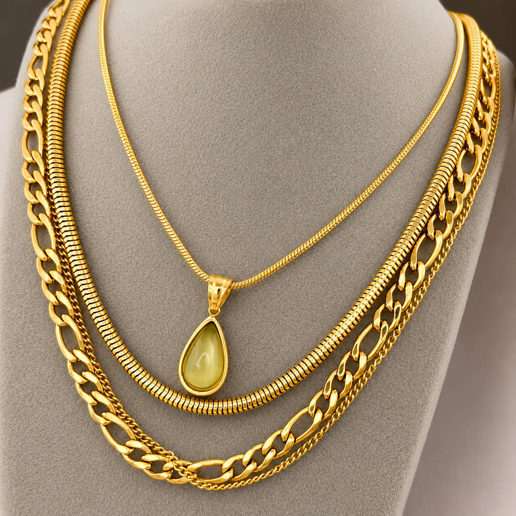 VYRA Waterproof Layered Gold Necklace - tarnish-free hypoallergenic jewellery NZ AU
