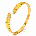 Leaves Bracelet, 18K Gold Plated Steel