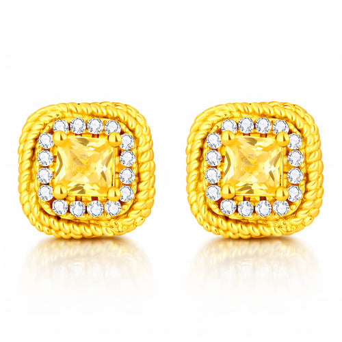 Gold Cubic Zirconia Earrings - waterproof tarnish-free hypoallergenic earrings by VYRA