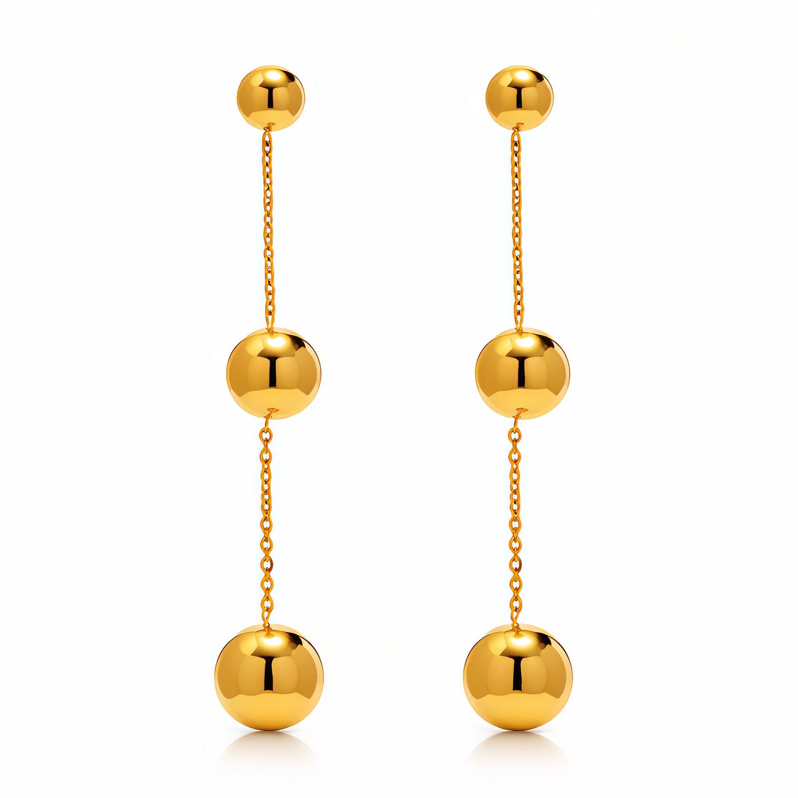 VYRA Waterproof Gold Drop Stud Earrings - tarnish-free hypoallergenic jewellery NZ AU