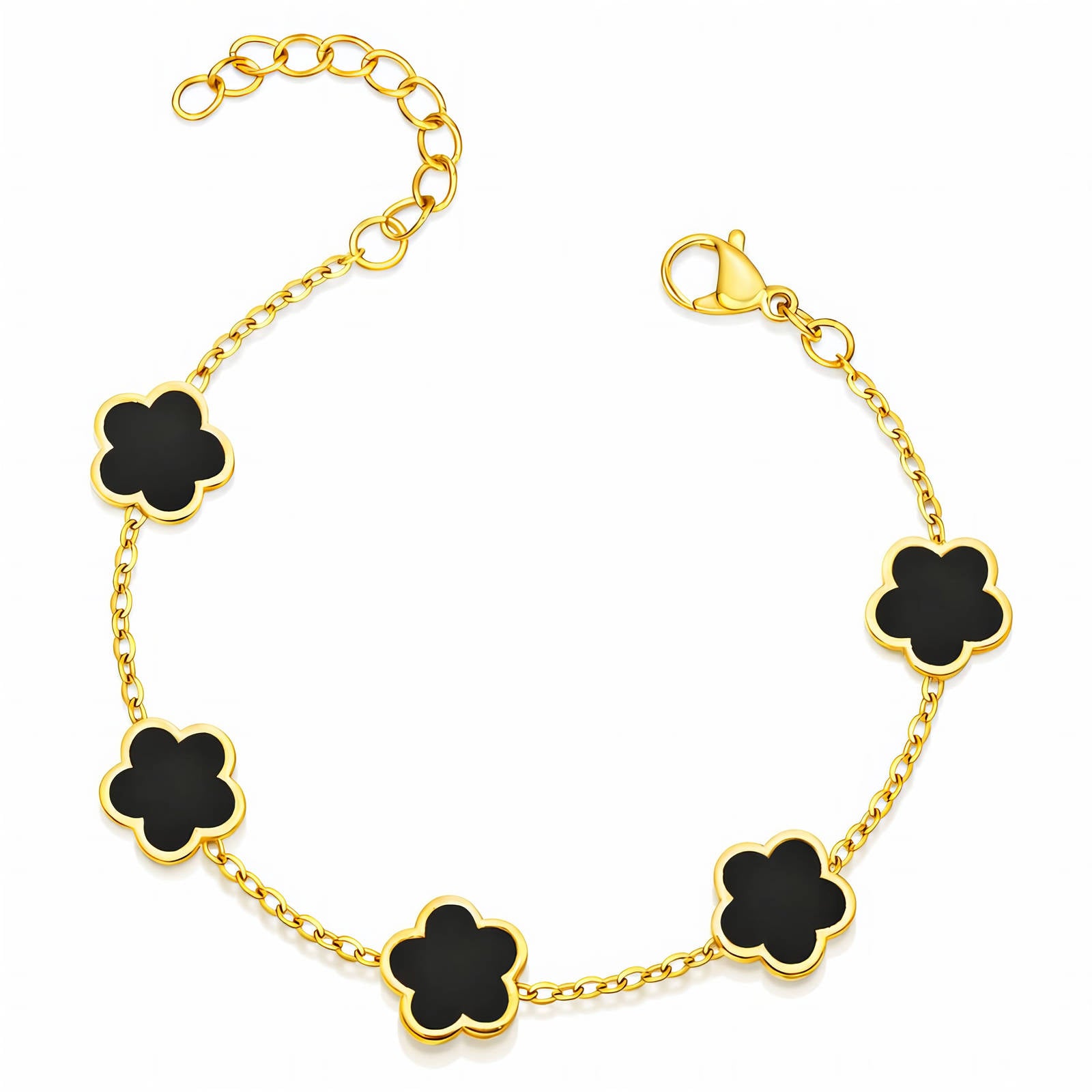 Emerald Bloom Clover Bracelet