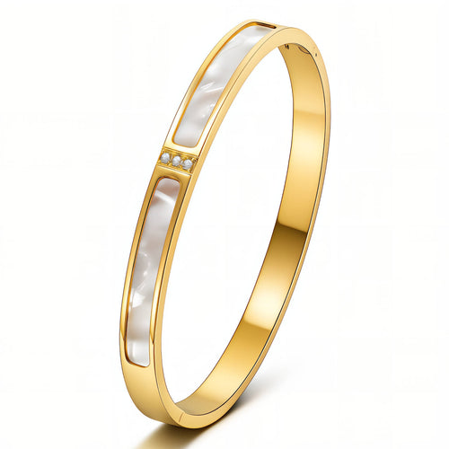 Aura Luminous Inlay Bangle Waterproof Gold Bracelet for Women by VYRA Jewellery - waterproof tarnish-resistant gold bracelet