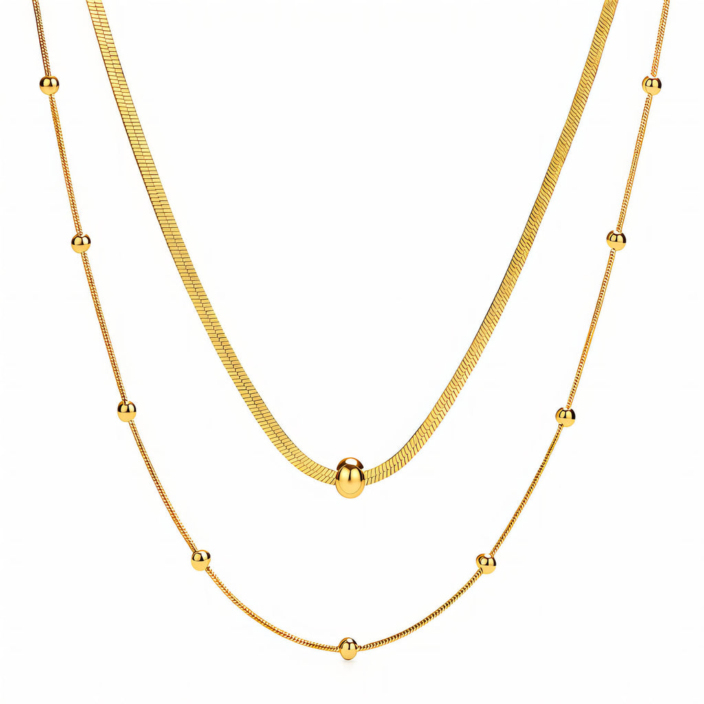 Necklace, 18K Gold Plated Steel