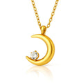 Crescent Necklace, 18K Gold Plated Steel